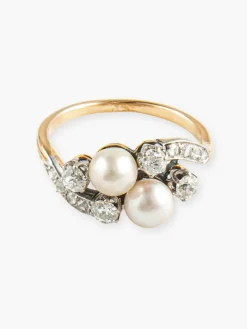 Bague Toi & Moi Perles et Diamants
