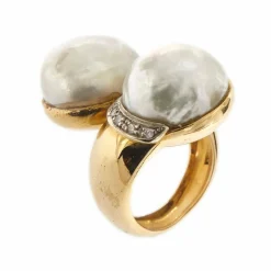 Bague Toi & Moi perles et diamants