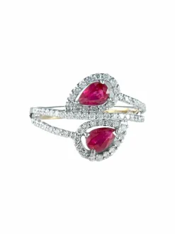 Bague Toi & Moi Rubis Diamants