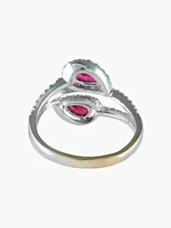 Bague Toi & Moi Rubis Diamants