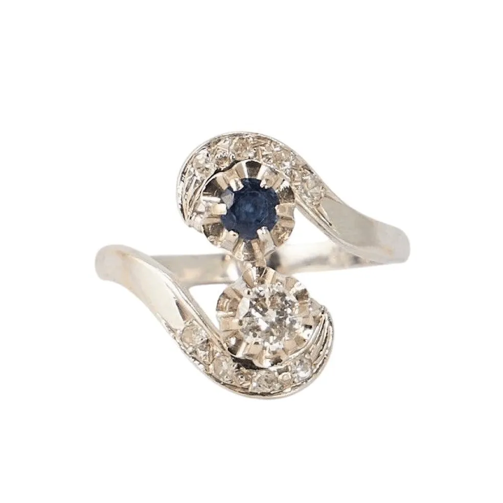 Bague Toi & Moi Saphir Diamants