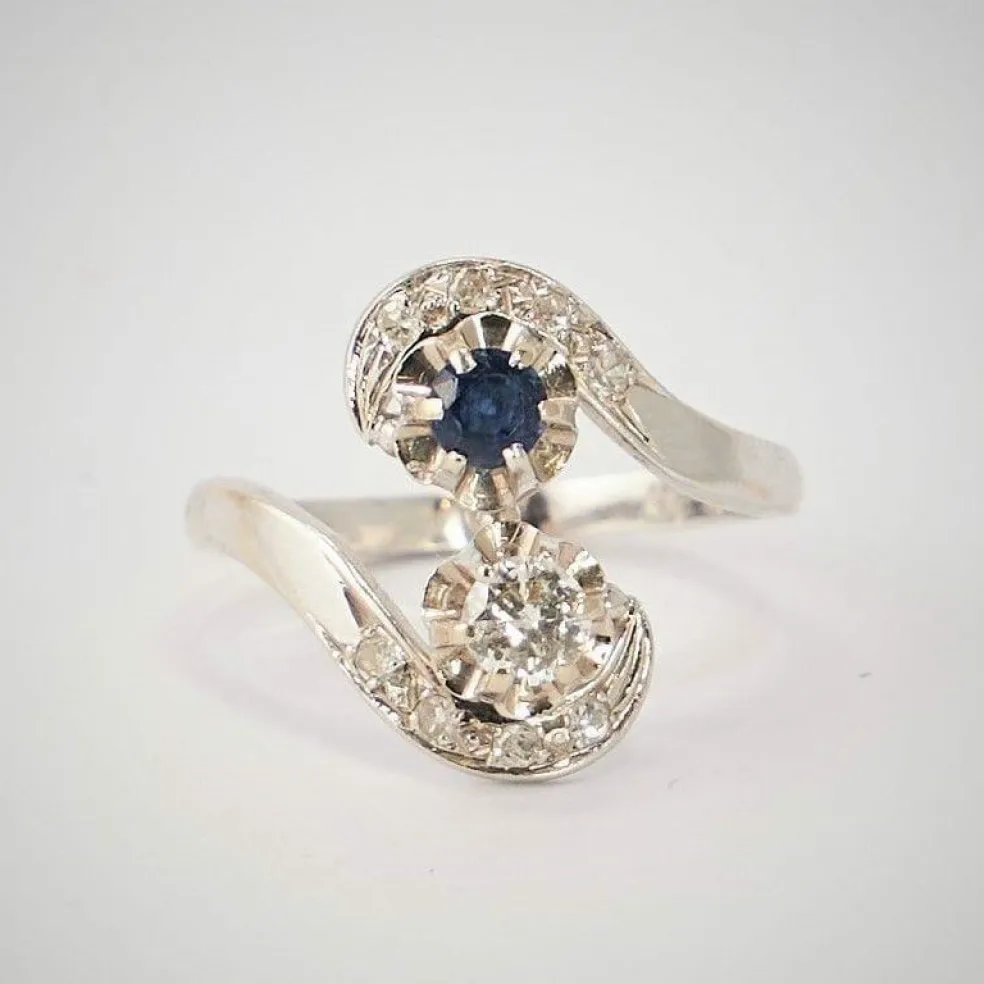 Bague Toi & Moi Saphir Diamants