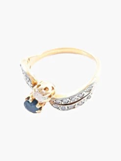 Bague Toi & Moi Saphir Diamant