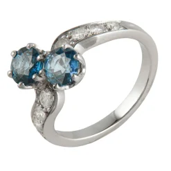 Bague Toi & Moi, saphirs, diamants