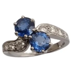 Bague Toi & Moi, saphirs, diamants