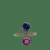 Bague Toi & Moi saphirs rose et bleu