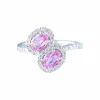 Bague Toi & Moi Saphirs roses Diamants