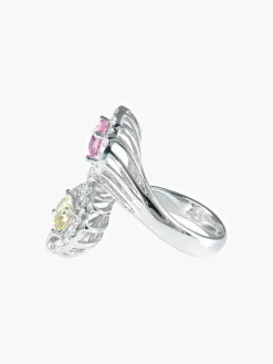 Bague Toi & Moi Saphirs rose et jaune