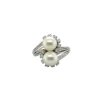 Bague Toi et Moi - Or blanc - Perles de culture et Diamants