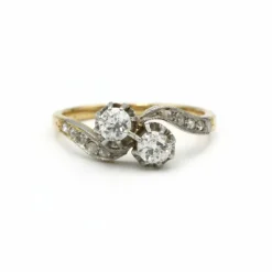 Bague Toi et Moi - Or jaune et diamants
