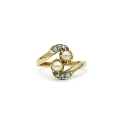 Bague toi et moi - or perles et diamants