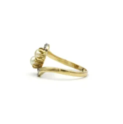 Bague toi et moi - or perles et diamants