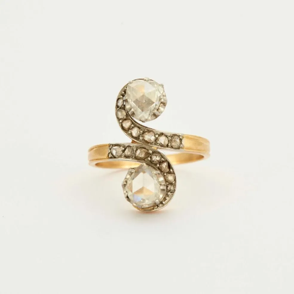 Bague Toi et Moi 2 ors diamants