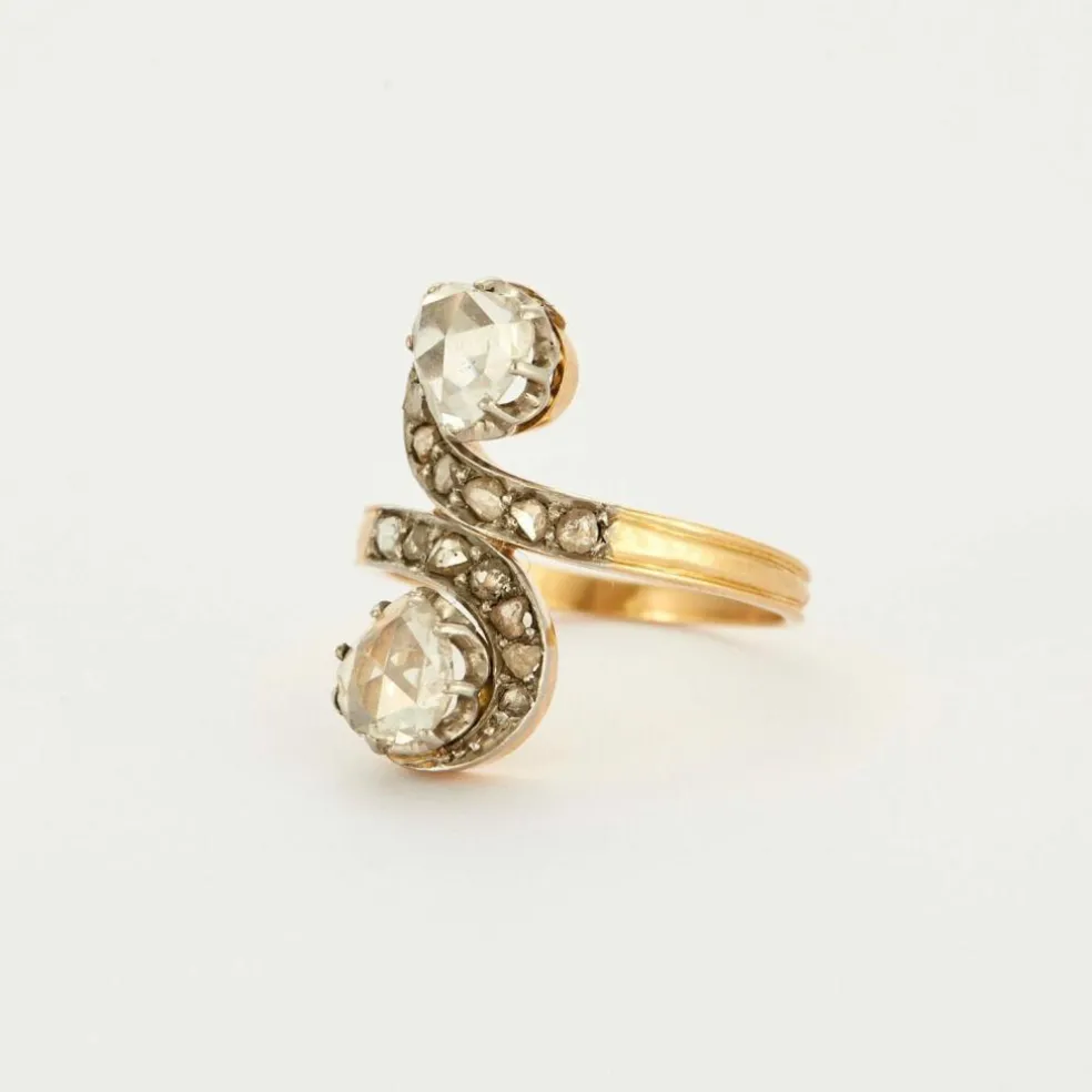 Bague Toi et Moi 2 ors diamants