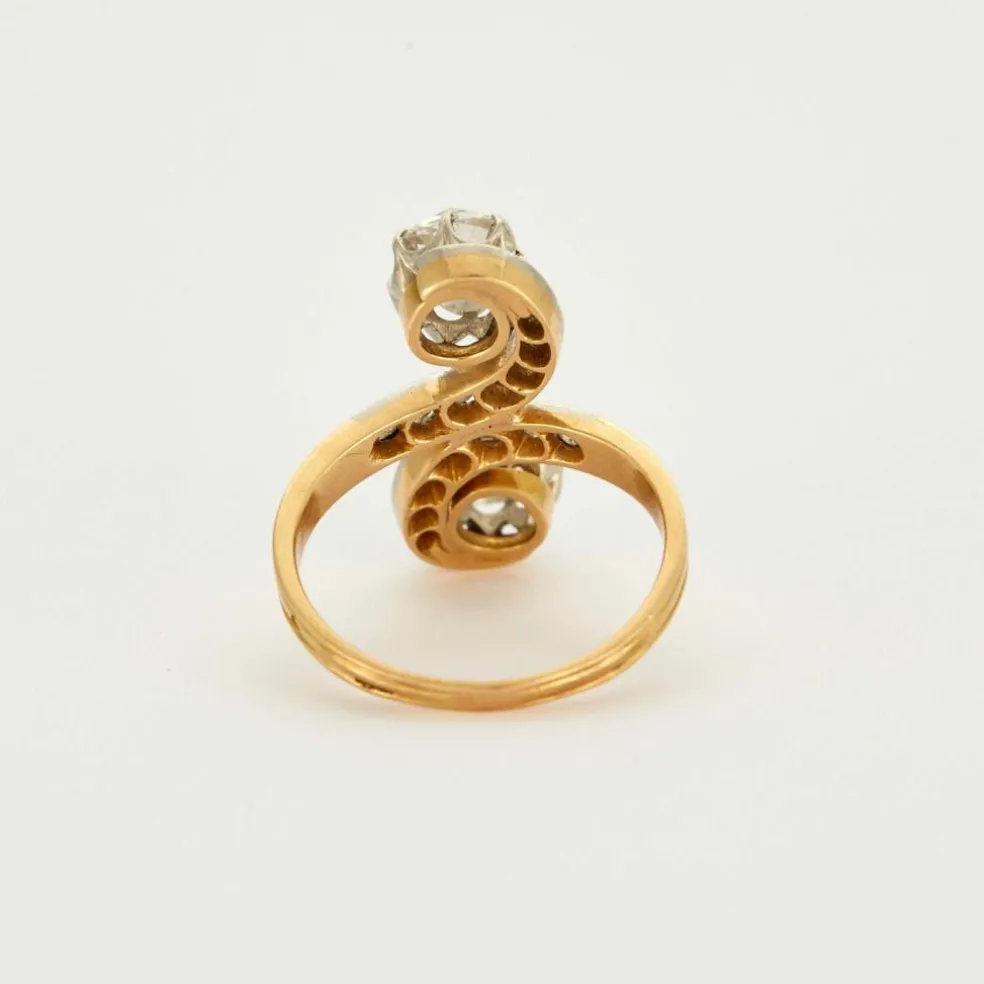 Bague Toi et Moi 2 ors diamants
