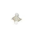 Bague toi et moi Belle-Epoque diamants et perle