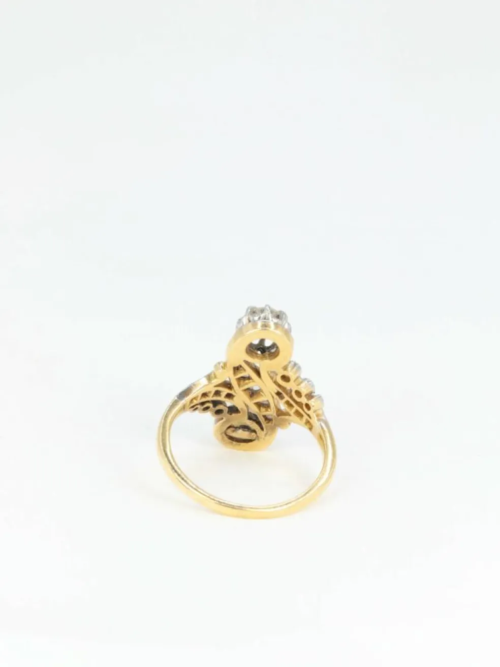 Bague toi et moi Belle-Epoque diamants et perle