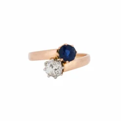 Bague Toi et Moi Diamant et Saphir circa 1900
