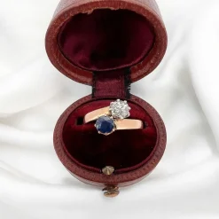 Bague Toi et Moi Diamant et Saphir circa 1900