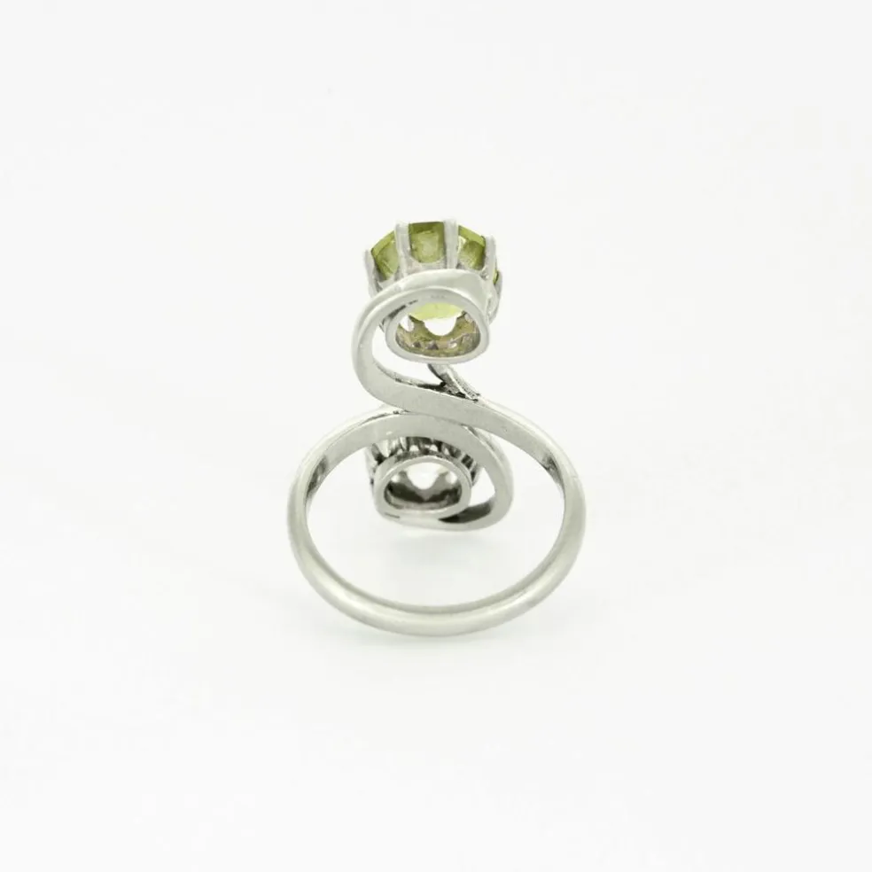 Bague Toi et Moi diamant et péridot