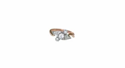 Bague Toi et Moi diamants, or rose et platine