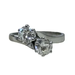 Bague toi et moi diamants en or blanc