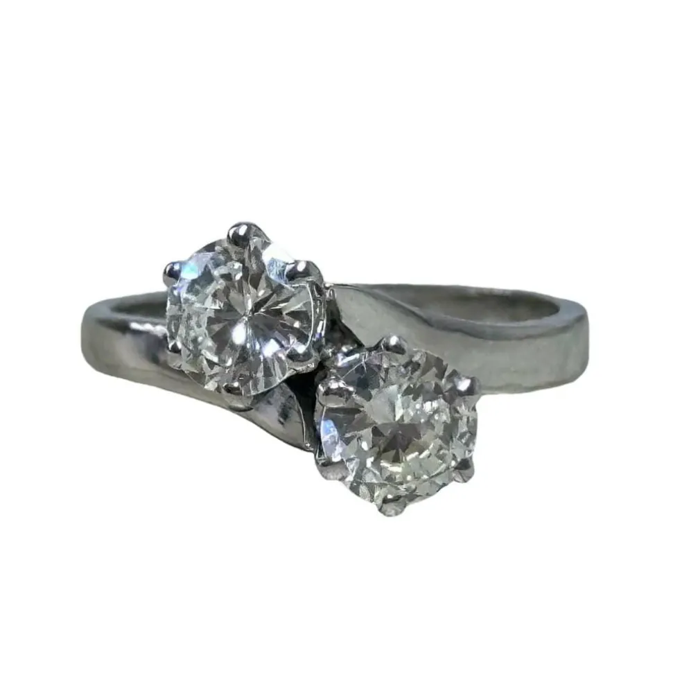 Bague toi et moi diamants en or blanc