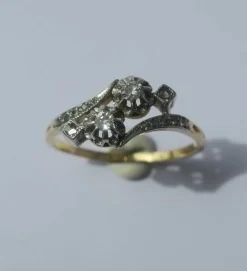 Bague Toi et Moi diamants or et platine