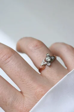 Bague Toi et Moi diamants, or rose et platine