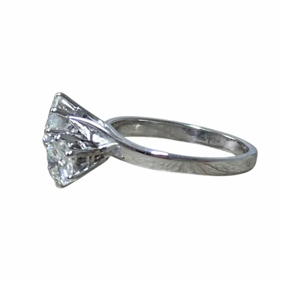Bague toi et moi diamants en or blanc