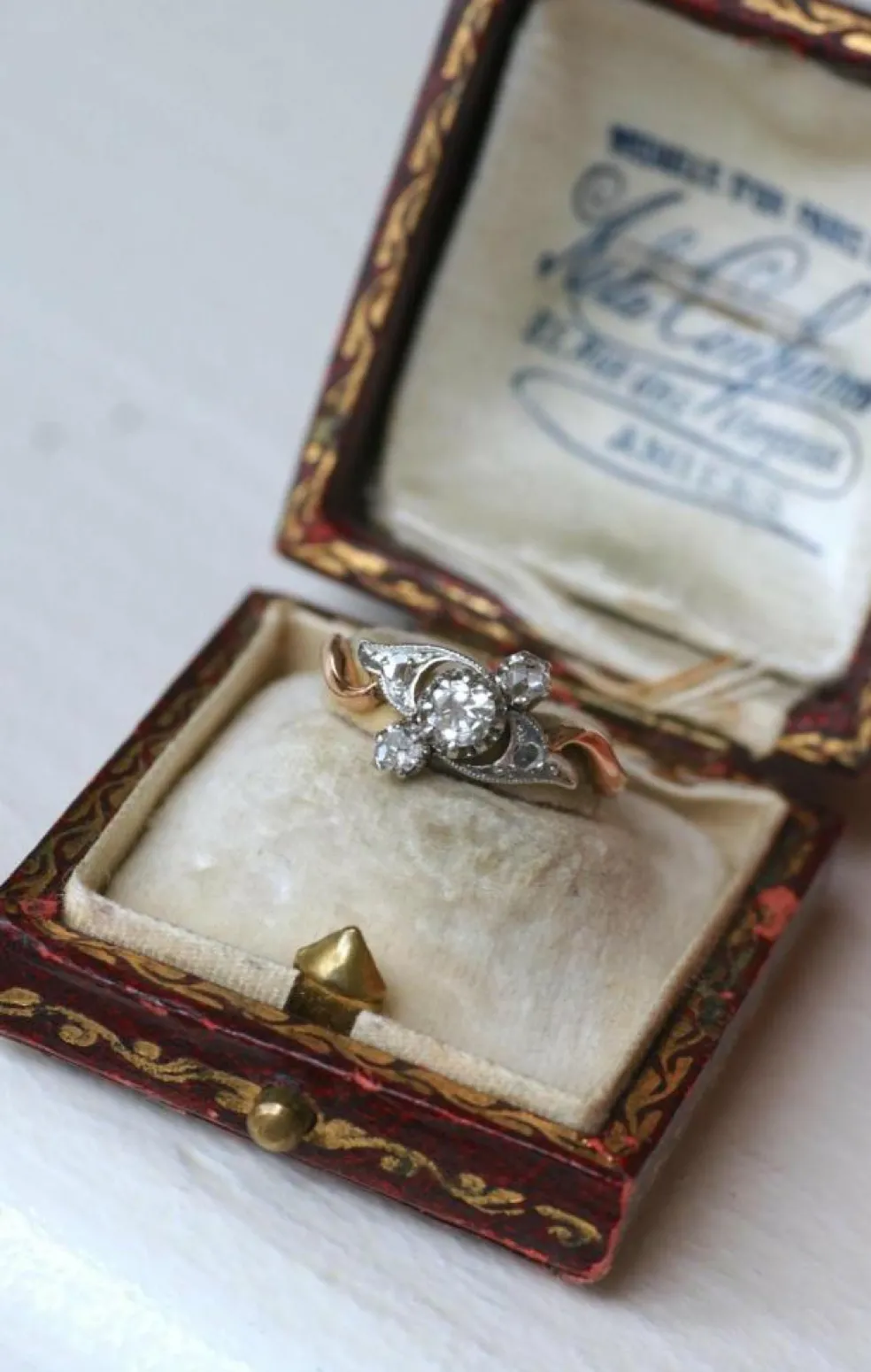 Bague Toi et Moi diamants, or rose et platine
