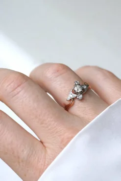 Bague Toi et Moi diamants, or rose et platine