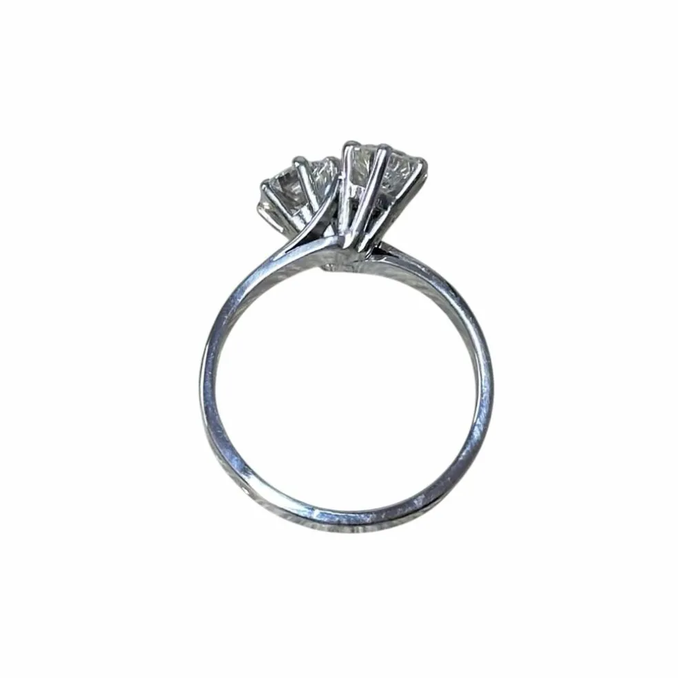 Bague toi et moi diamants en or blanc