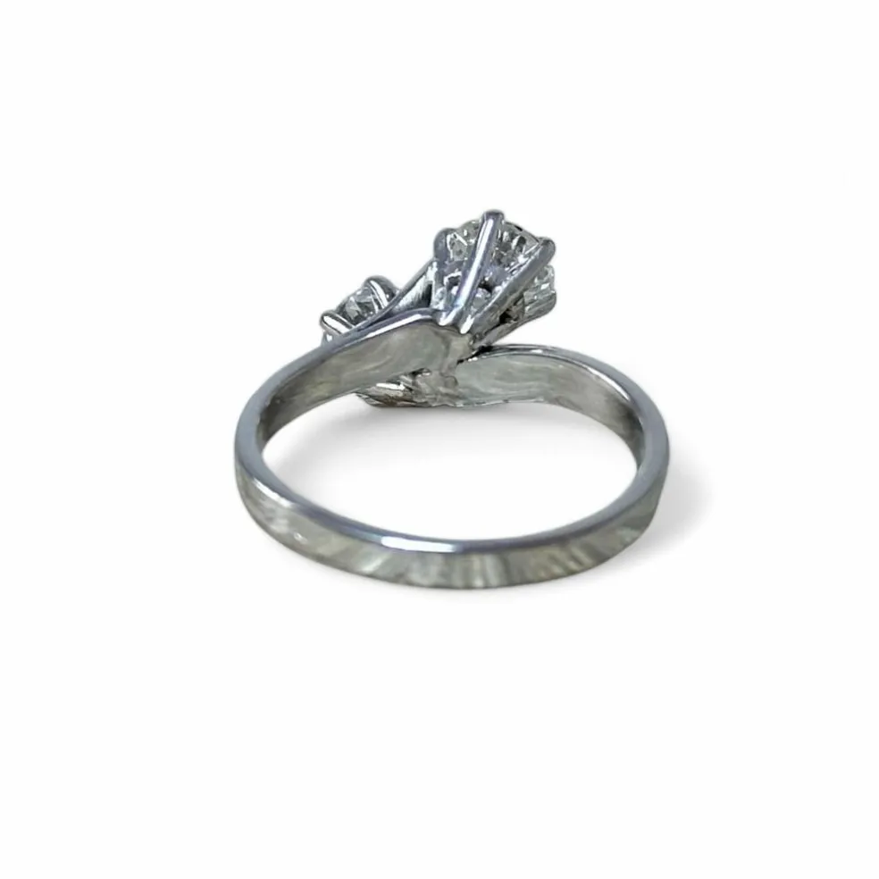 Bague toi et moi diamants en or blanc