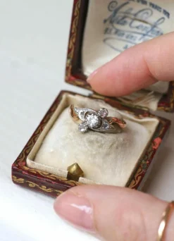 Bague Toi et Moi diamants, or rose et platine