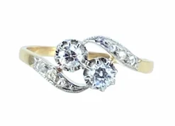 Bague toi et moi en or 18 carats en diamants, vers 1900
