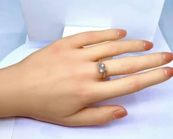 Bague toi et moi en or 18 carats en diamants, vers 1900