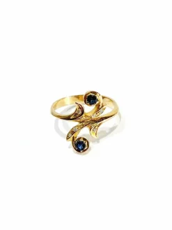 Bague toi et moi en Or, Diamants et Saphirs