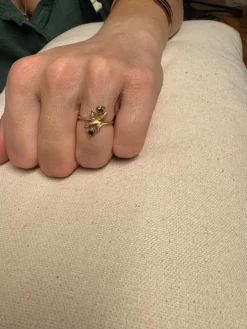 Bague toi et moi en Or, Diamants et Saphirs