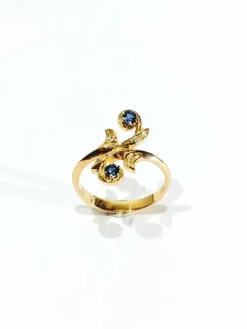 Bague toi et moi en Or, Diamants et Saphirs
