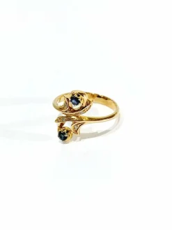 Bague toi et moi en Or, Diamants et Saphirs