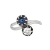 Bague "Toi et Moi" en or gris saphir et diamant