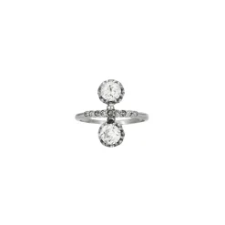 Bague Toi et Moi en or gris avec diamants