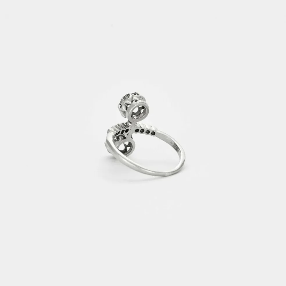 Bague Toi et Moi en or gris avec diamants