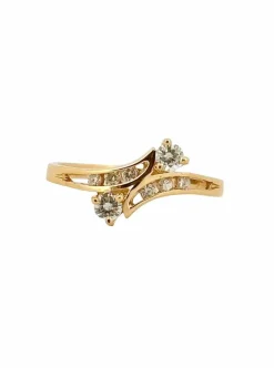 Bague toi et moi en or jaune et diamants