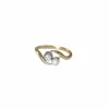 Bague Toi et Moi en Or Jaune Platine Perle et Diamant