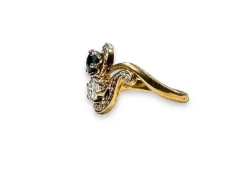 Bague Toi et Moi en or jaune, saphir et diamant