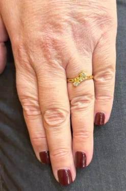 Bague toi et moi en or jaune et diamants