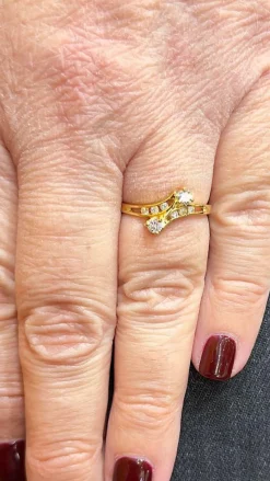 Bague toi et moi en or jaune et diamants