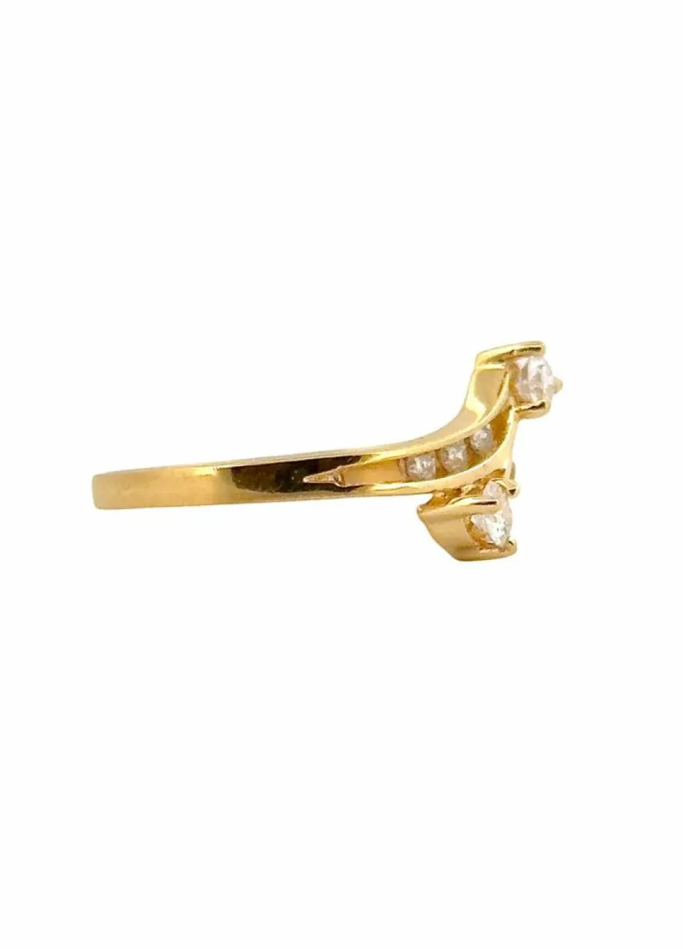 Bague toi et moi en or jaune et diamants